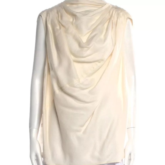 Rick Owens Cowl Neck Sleeveless Tunic Mastodon Collection Cream/ Vanilla It40 - Picture 4 of 6